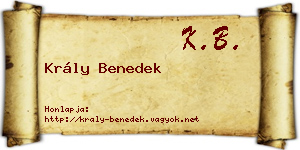 Krály Benedek névjegykártya