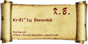 Krály Benedek névjegykártya