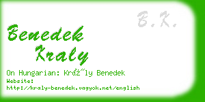 benedek kraly business card